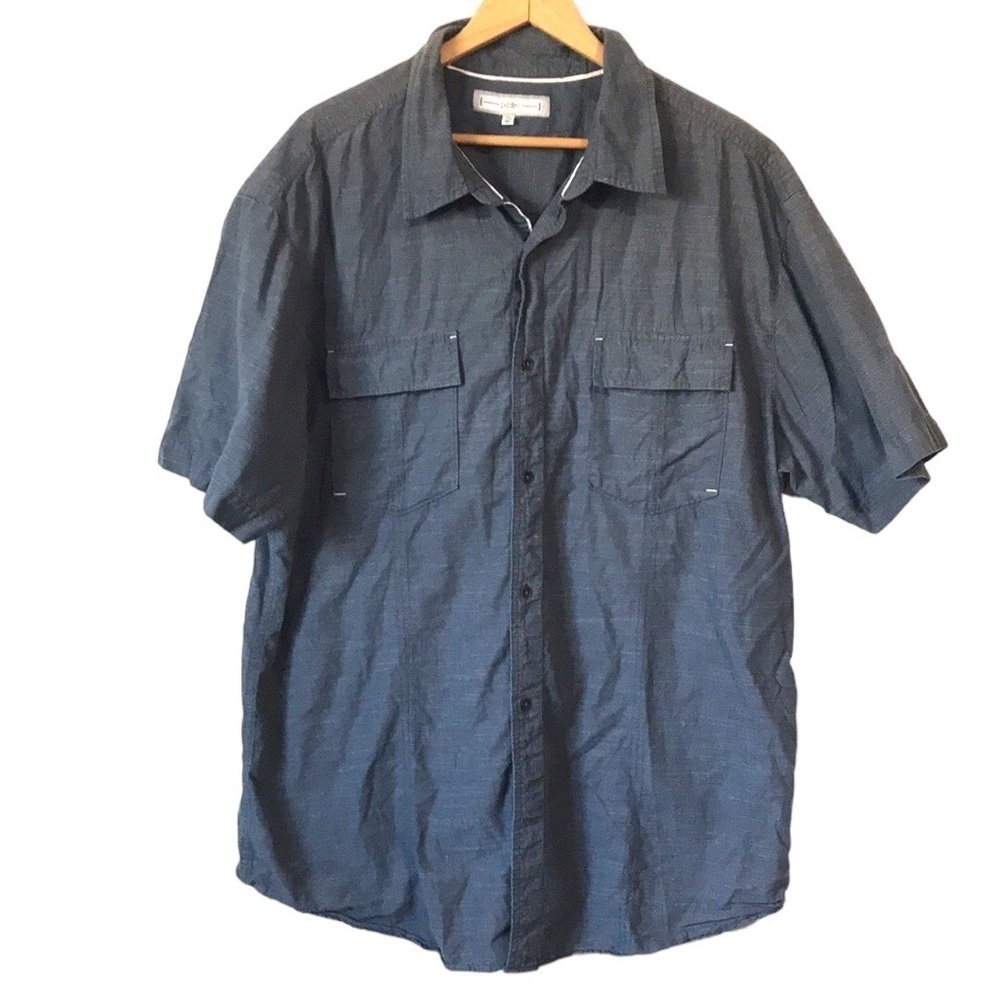 Pd&c blue short sleeve button down shirt size 2X
